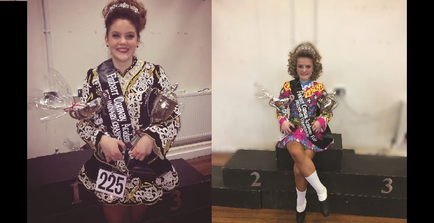 Irish dancing champions - Aisling O'Hara, 14 (left) and Florence Mitchell, 12