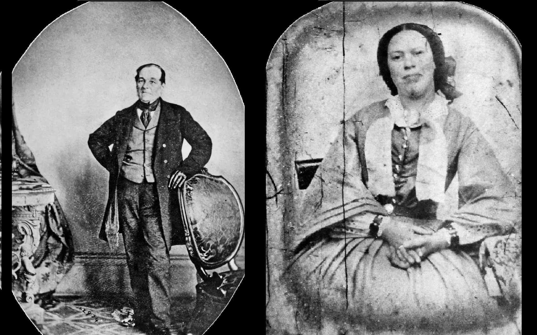 Charles Harrod in his mid-life and an ambrotype of wife, Elizabeth Digby between 1850-1860. Photos by Harrods