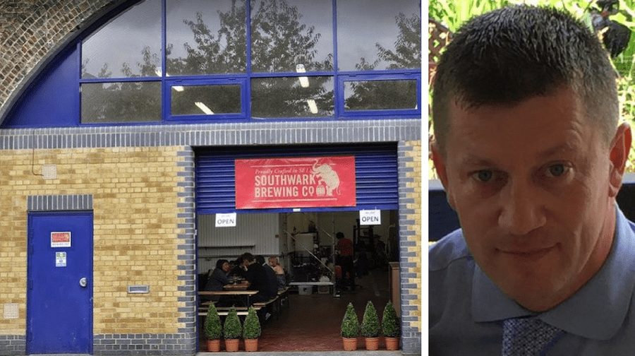 Southwark Brewing Company (left) is donating £1 for every pint served to the Police Dependants' Trust in memory of PC Keith Palmer (right) Credit: Met Police