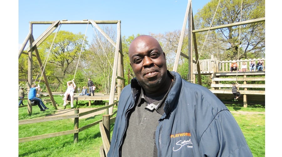 Terry Jones on his last day looking after the adventure playground