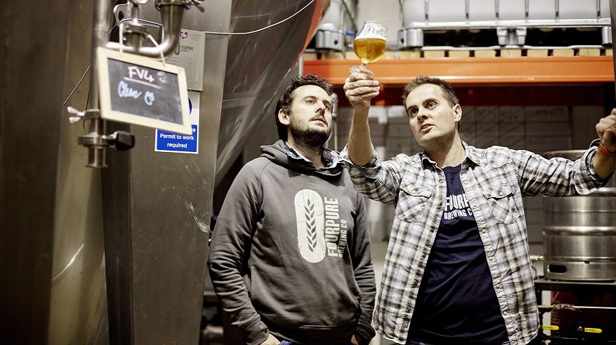 Brothers Tom Lower (left) and Dan Lowe (right) who set up Fourpure Brewing Company in Bermondsey Trading Estate
