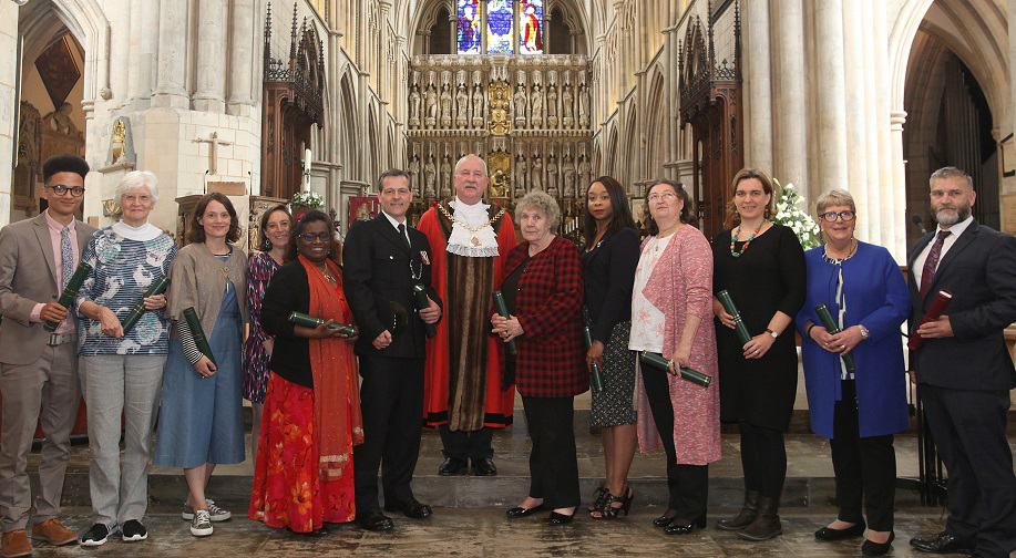 Recipients of the 2017 Southwark Civic Awards at Southwark Cathedral