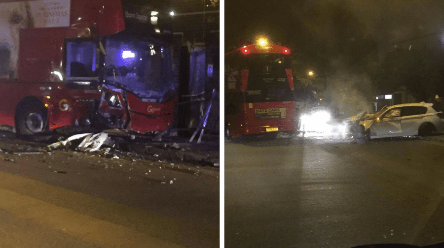 Pictures showing the aftermath of the crash in Galleywall Road (Credit: Theresa Hancock)