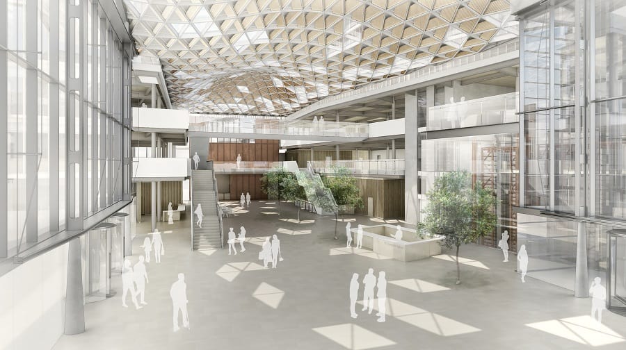 Artist's impression of the interior of the proposed new St George's Quarter, for the London South Bank University's campus expansion