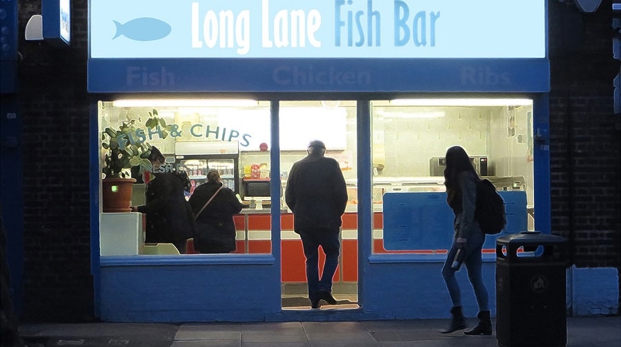 Long Lane Fish Bar by Richard Miller