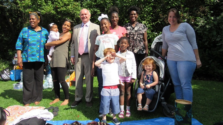 The Centric Learning Tree team in Dulwich Park with Cllr Barrie Hargrove