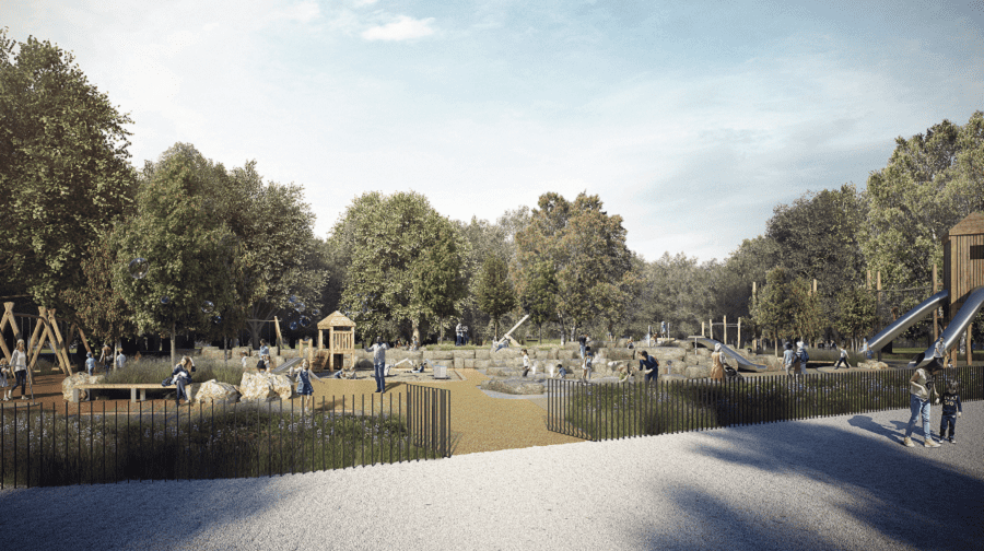 An artist's impression of Peckham Rye Park's new play area