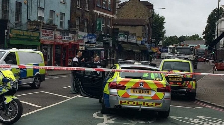 The scene in Peckham High Street after collision on September 4