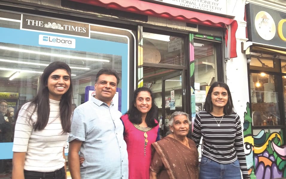 Yogi News owners Kyankumar and Chetna Patel, with daughters Kiran and Kejal