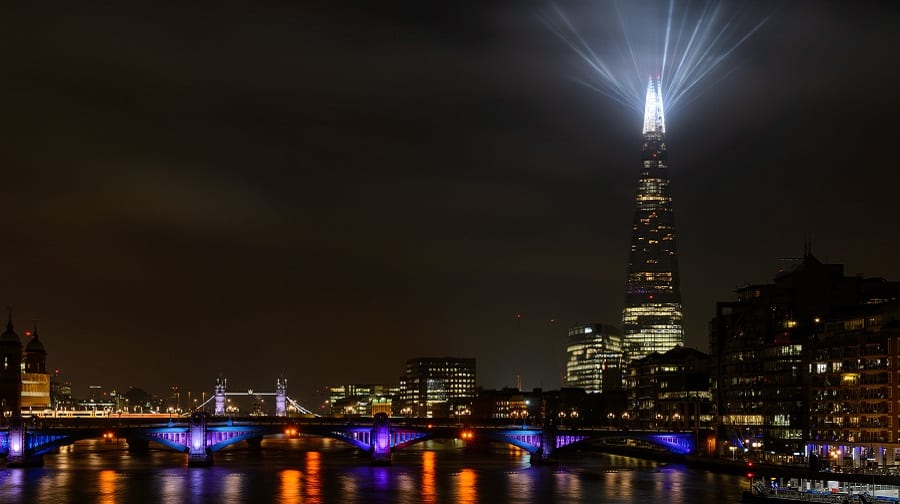 The Shard Lights in 2016