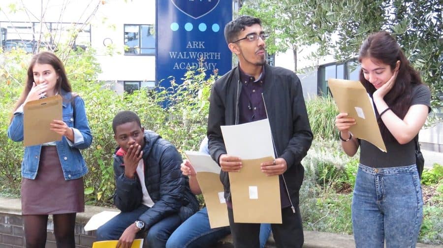 Students opening their GCSE exam results at Walworth Academy this summer