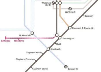 A map of the new Northern Line branch to Nine Elms and Battersea. Image provided by TfL