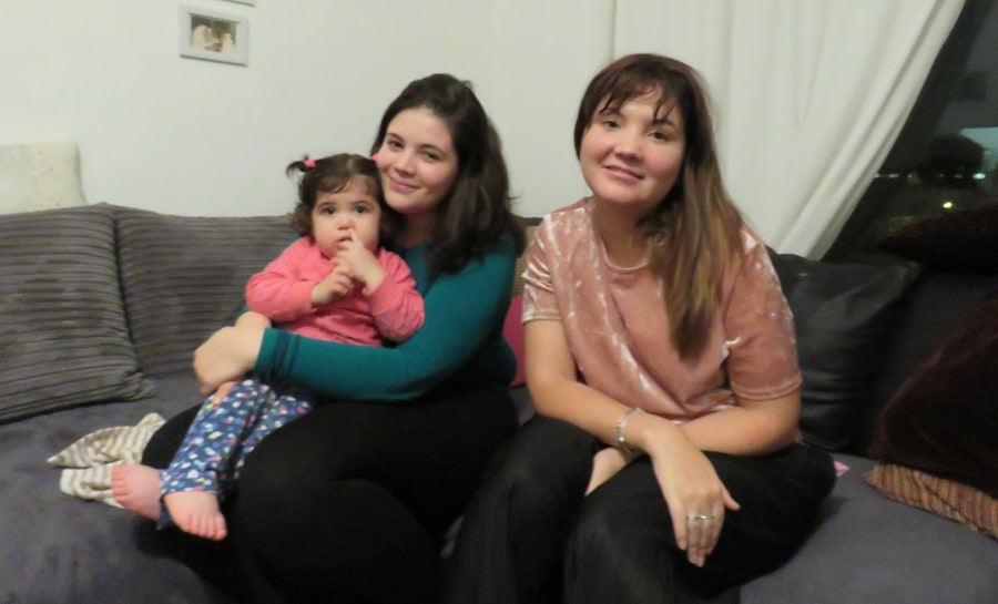 Left to right: Antonella (baby), Daniela Perez, Claudia Perez