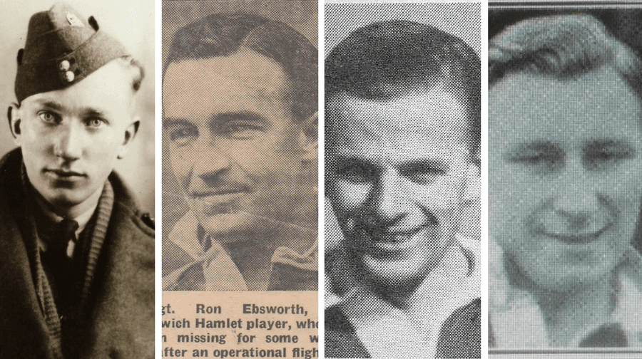Dulwich Hamlet players Eric Pierce, Ron Ebsworth, William Parr & Reg Anderson died while serving in the RAF during WWII