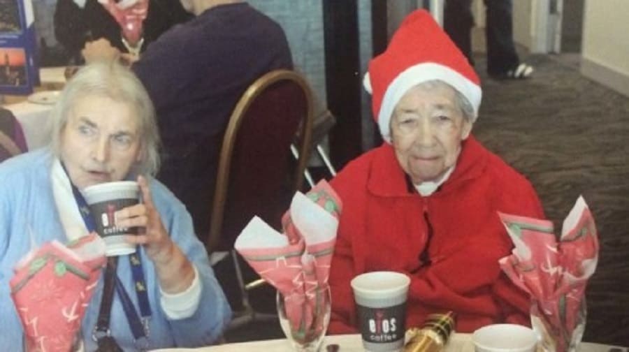 Elderly Bermondsey residents enjoying a past Christmas meal