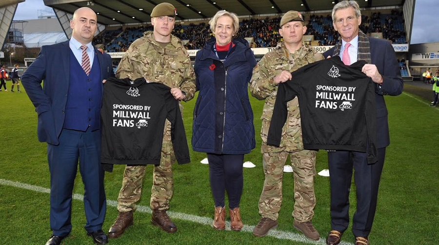 Millwall's fan on the board, Micky Simpson (far left), is up for a Football Supporters' Federation award
