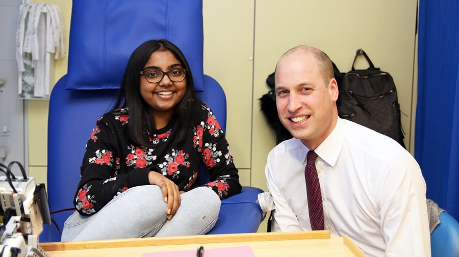 Prince Williams meets fourteen-year-old patient Aidah Ismail