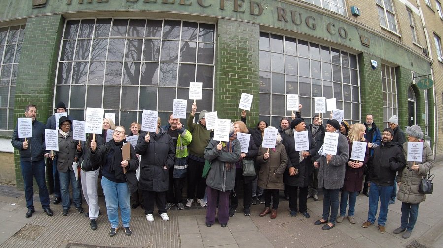 Residents took part in a demonstration against plans to build a 15-storey 'co-living' development in Long Lane (Credit: Lynsey Marshall)