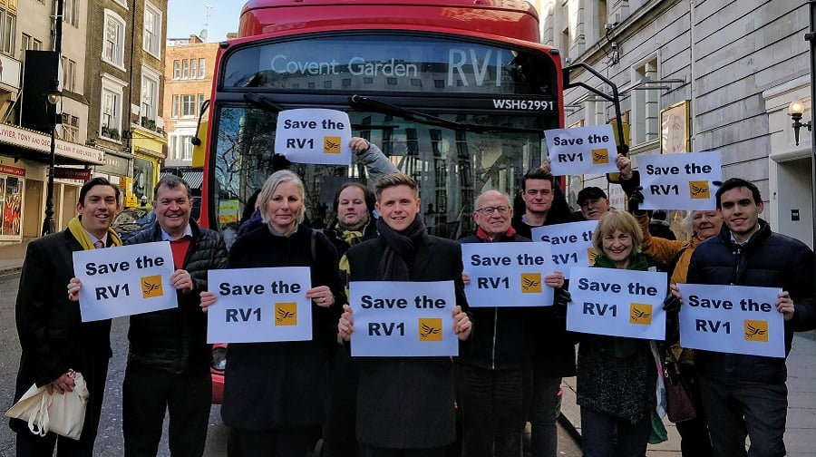Southwark Liberal Democrat politicians called for the RV1 not to be cut from six busses to three in February