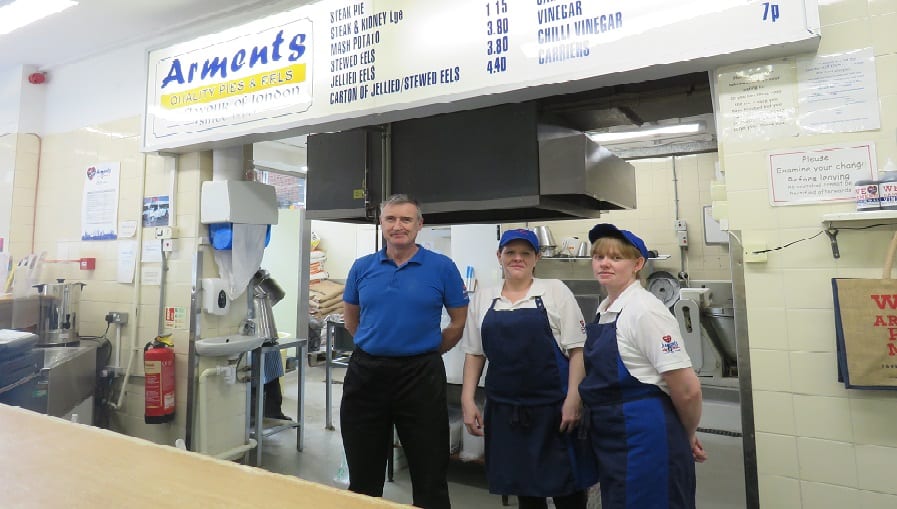 Roy Arment and members of the pie & mash team
