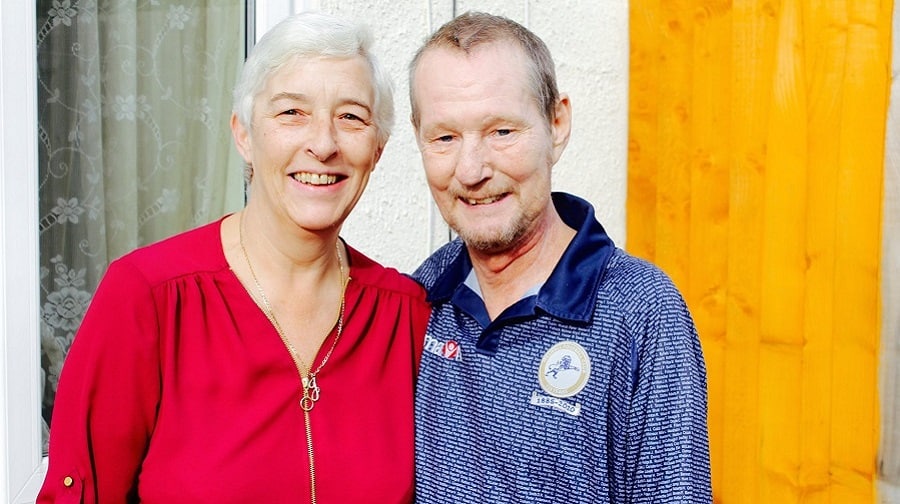 Reg Day pictured with his partner Julie Butler