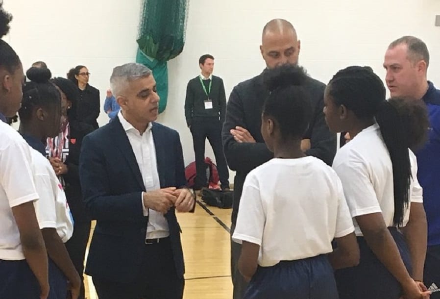 Sadiq Khan meets netballers from Peckham's Harris Academy