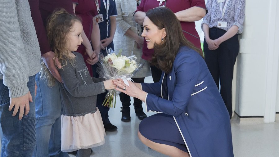 The Duchess of Cambridge meets Bella Kedwell Parson, in February.
