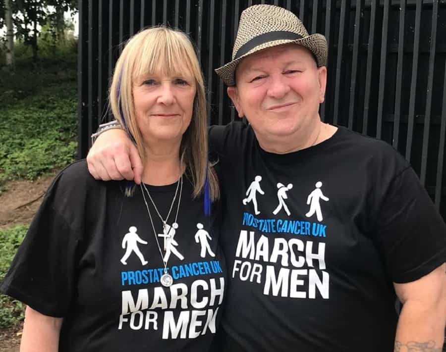 Jon Lia, who has been given the all-clear from prostate cancer, pictured with his wife Sue