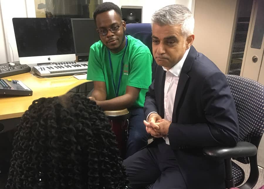 Mayor of London Sadiq Khan during a visit to Salmon Youth Centre in June