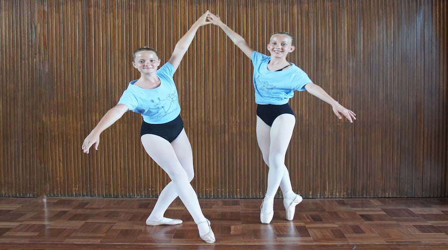 Libby Talbot (left) and Flora Lambrette were selected for the performance (English Youth Ballet)