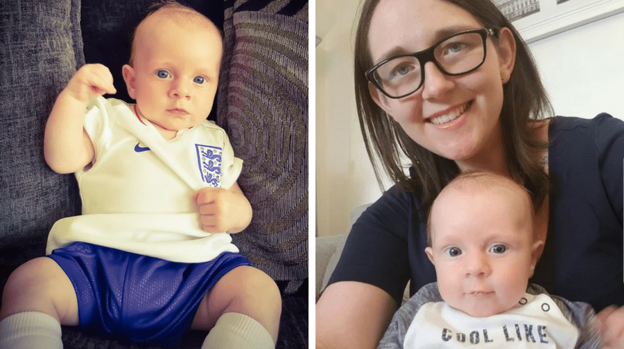 Rotherhithe mum Sophie Rutherwood says her 'miracle' baby Ethan is England's lucky mascot - as every time he wears their football kit they win