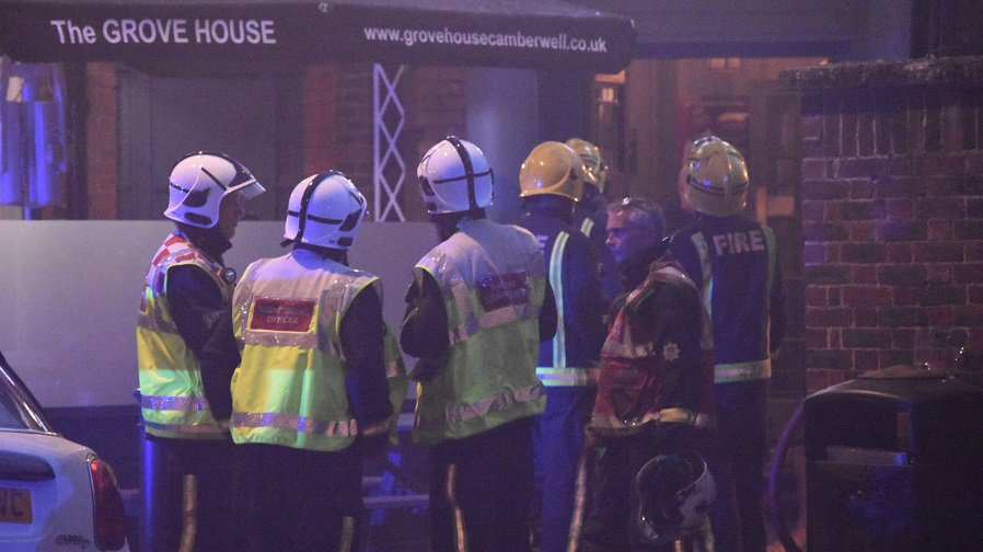 Firefighters outside Grove House (c) Gary Lewington