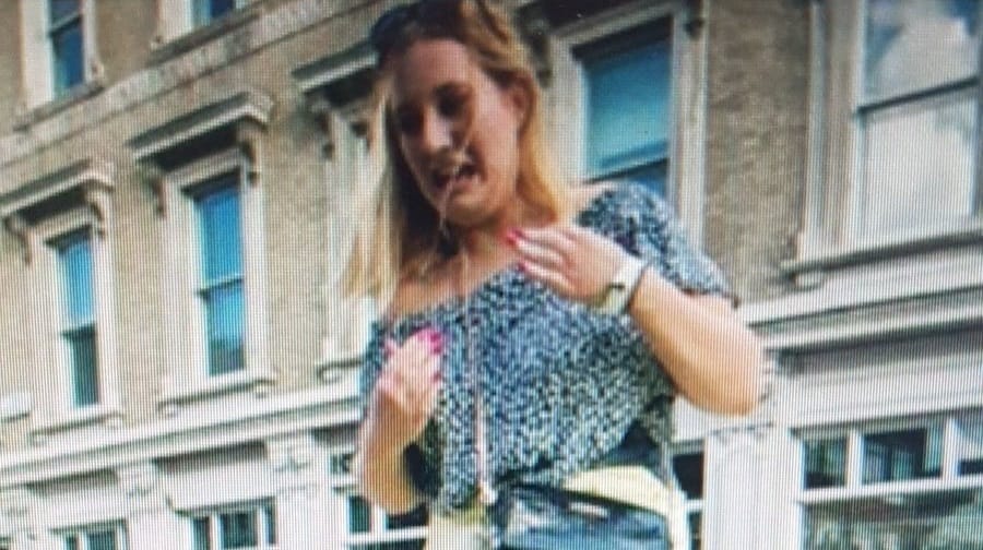 Southwark police would like to speak to this woman after a London Ambulance Vehicle was damaged during World Cup celebrations in Borough High Street on July 7, 2018