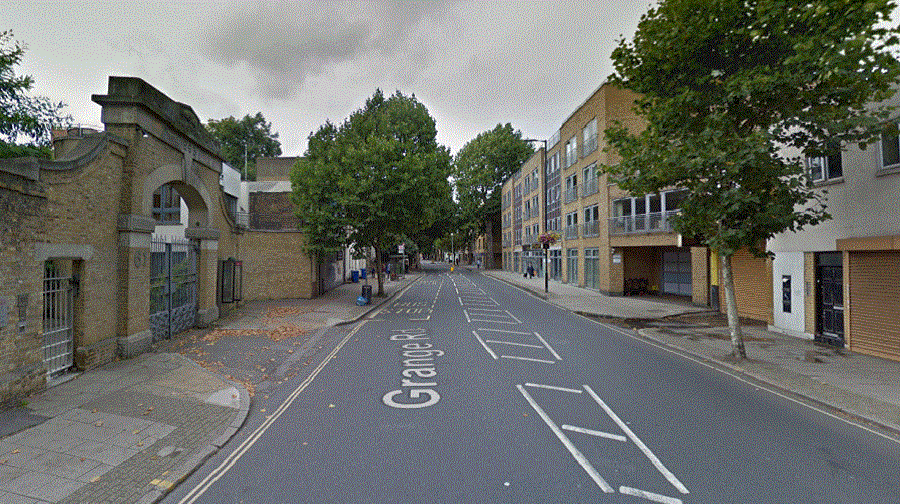 General view of Grange Road, Bermondsey, where three masked men burst into a family's home while they were watching TV and threatened to shoot them during an attempted aggravated burglary (Google)