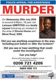 Leaflet distributed about the 18-year-old's murder