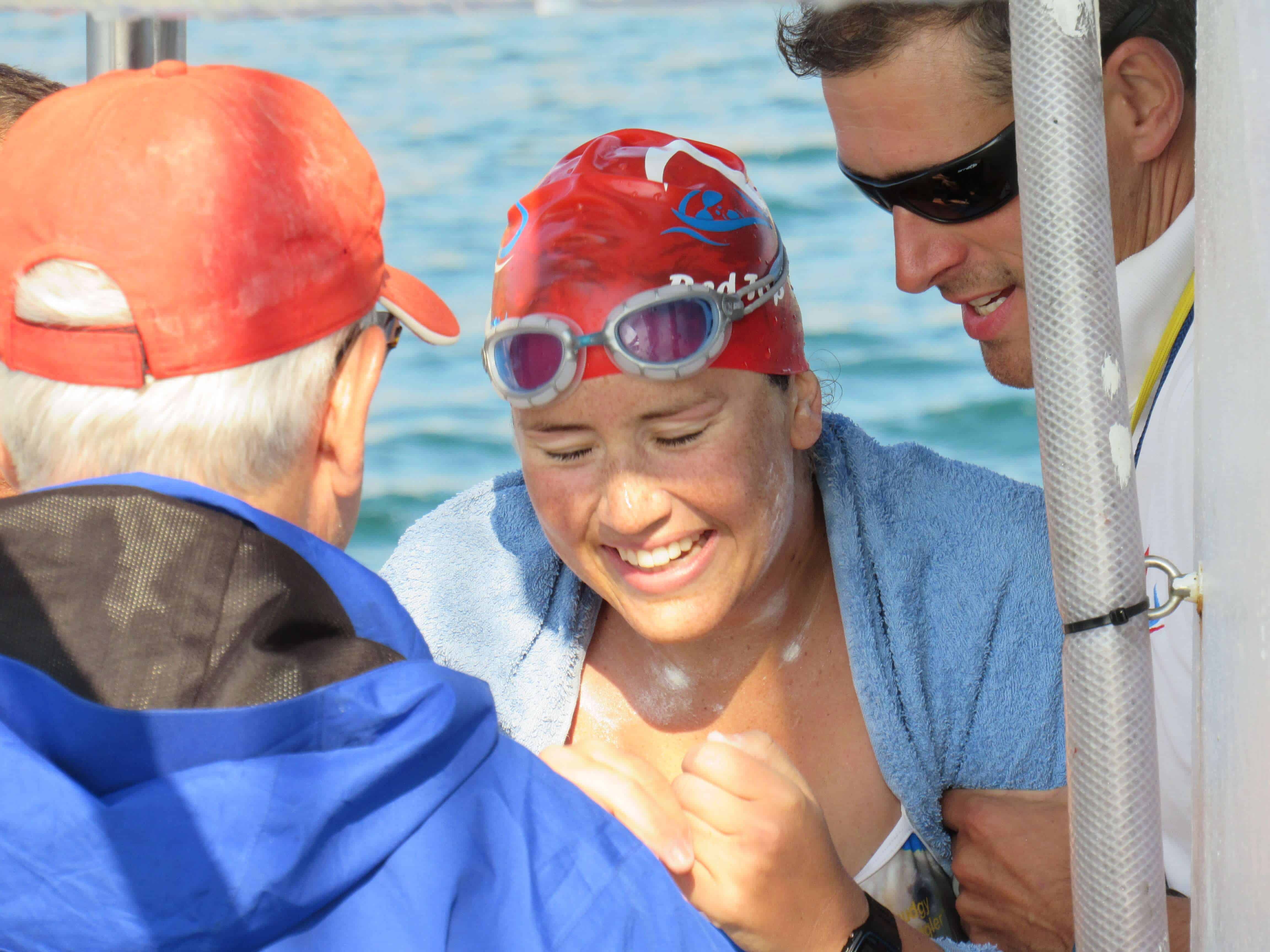 Physio Samantha Poulsen raised over £5,000 with her swim across the Channel