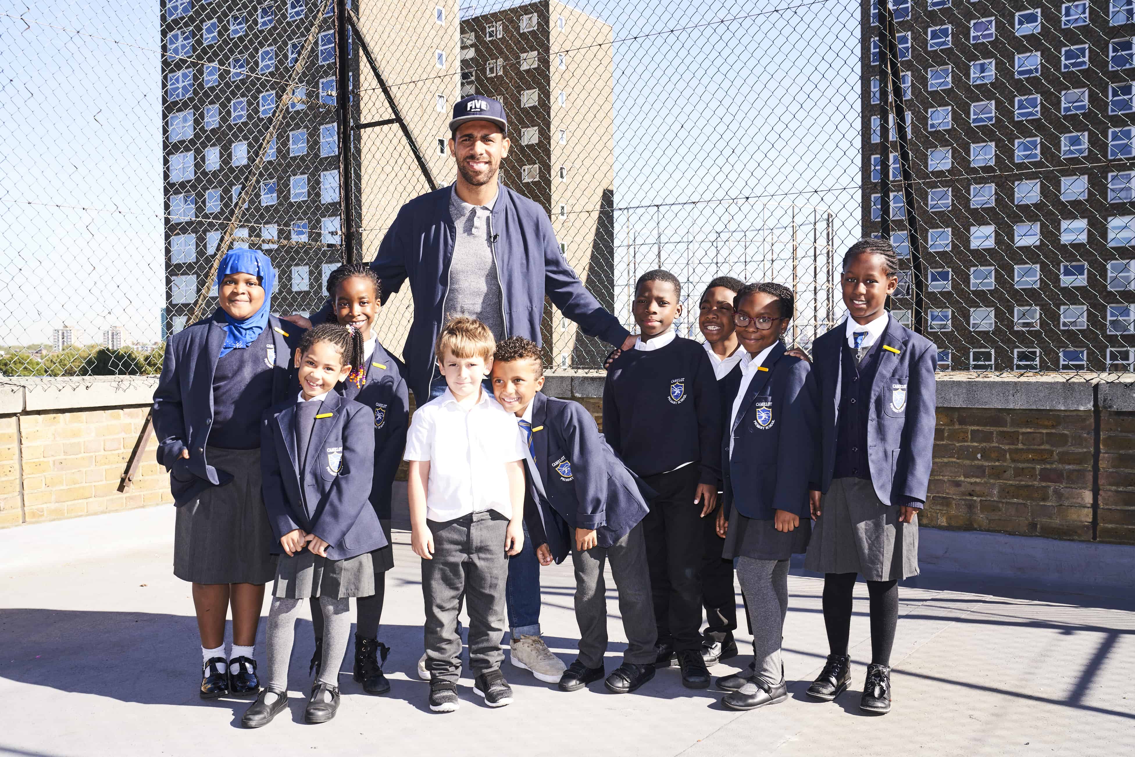 The football star went to the Peckham school to back an internet safety campaign