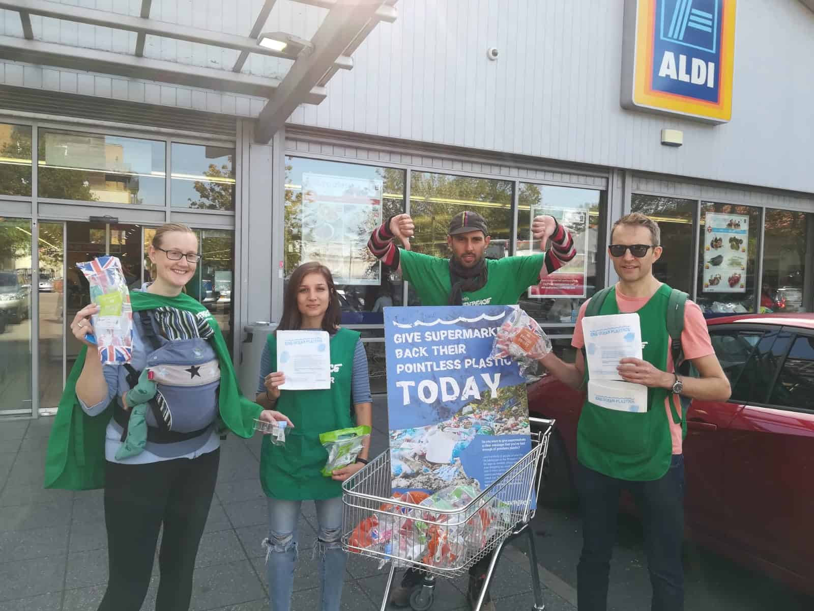 Greenpeace volunteers staged the protest outside of the Old Kent Road shop last week