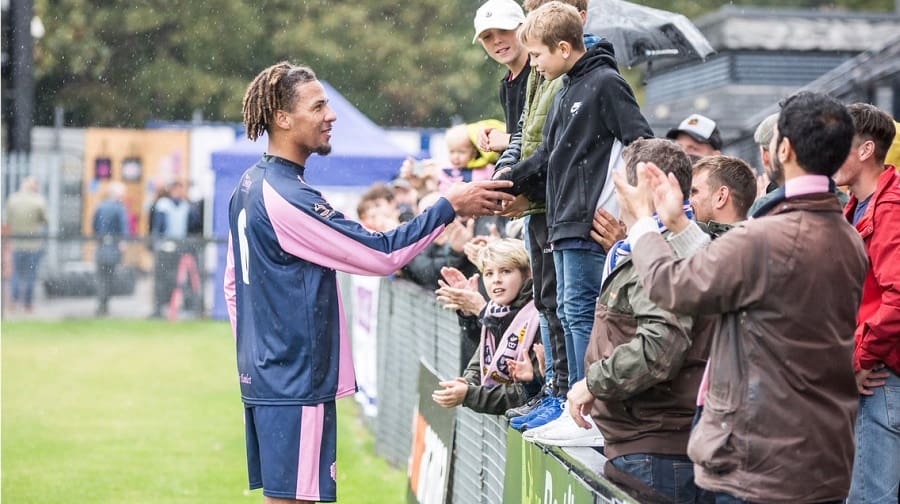 Dulwich Hamlet defender Michael Chambers. Image: Duncan Palmer Photography.