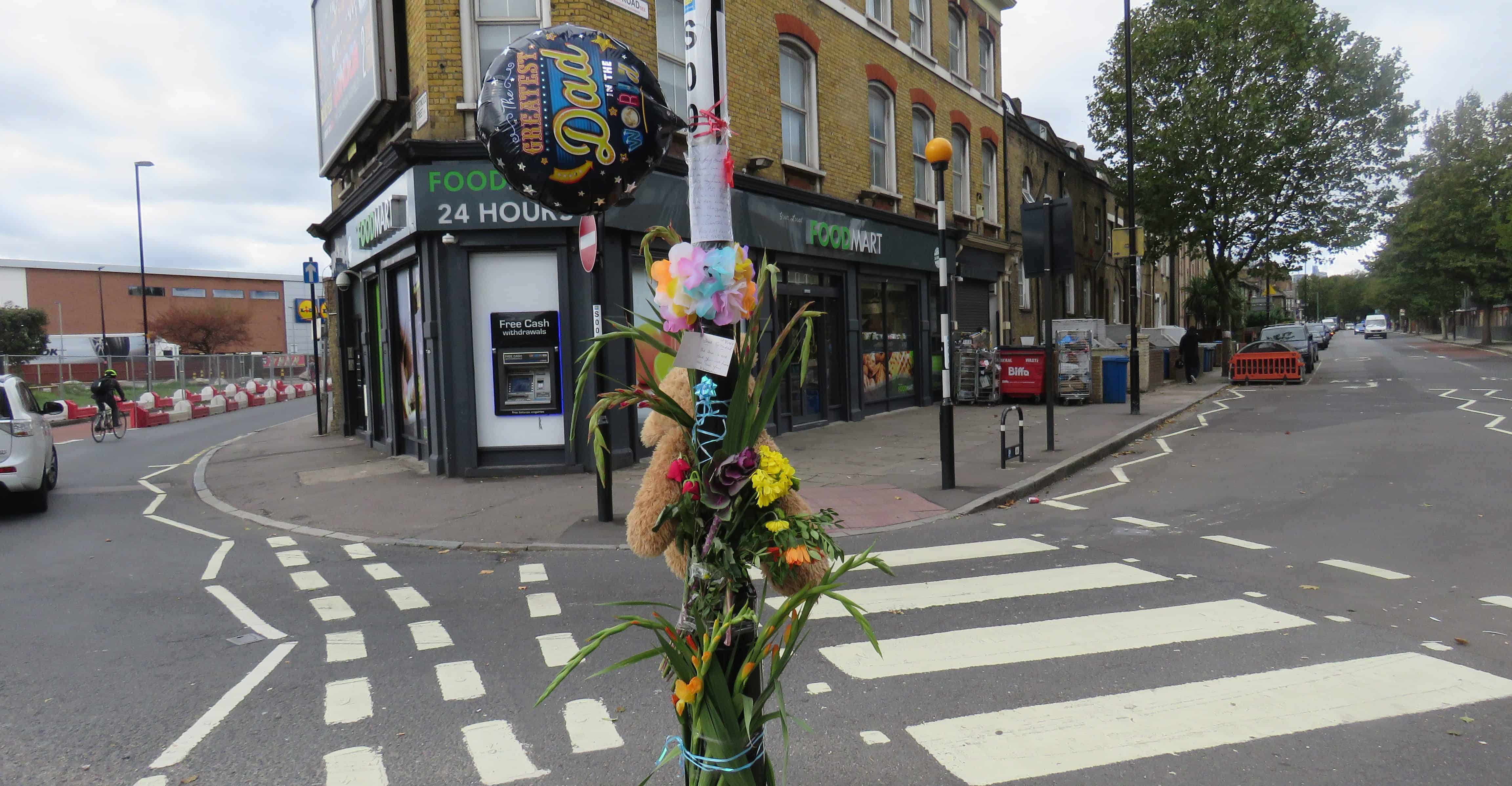 Tributes were left to Mr Harris at the scene where he was killed in a collision with a Mercedes Benz