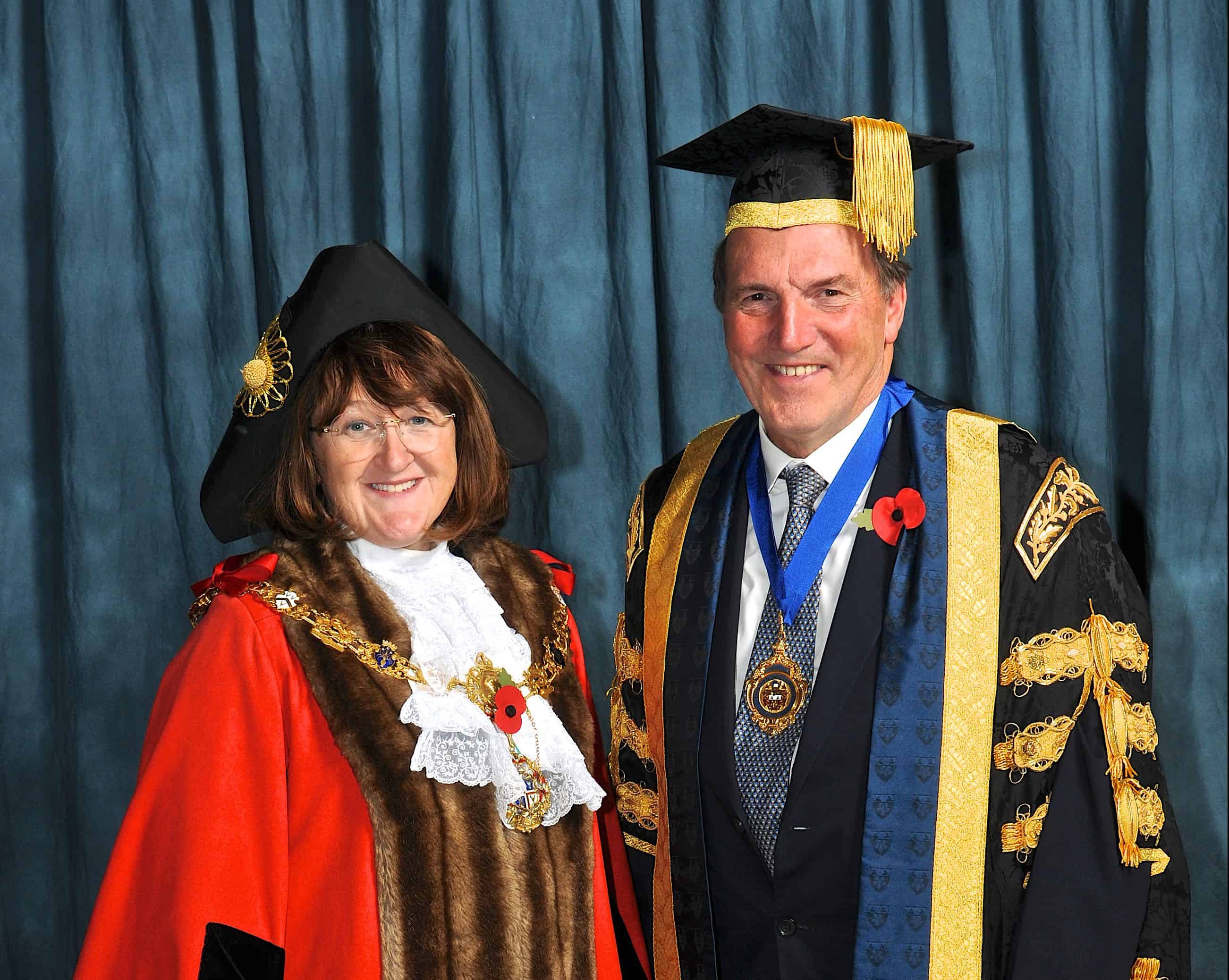 Sir Simon pictured during his inauguration with the Mayor of Southwark