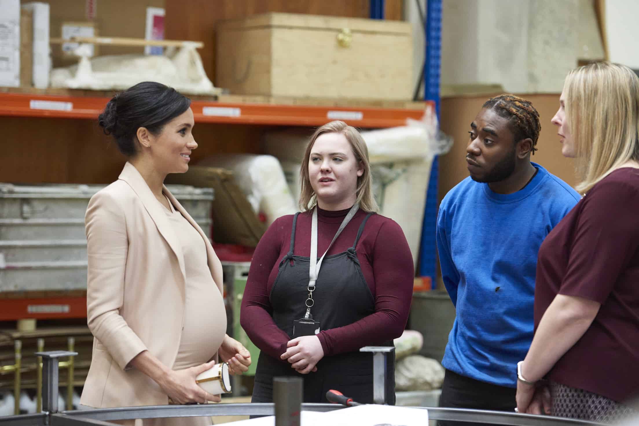 Duchess of Sussex, Sophie Naylor, Camile Walters and Kate John at the National Theatre (c) Emilie Bailey