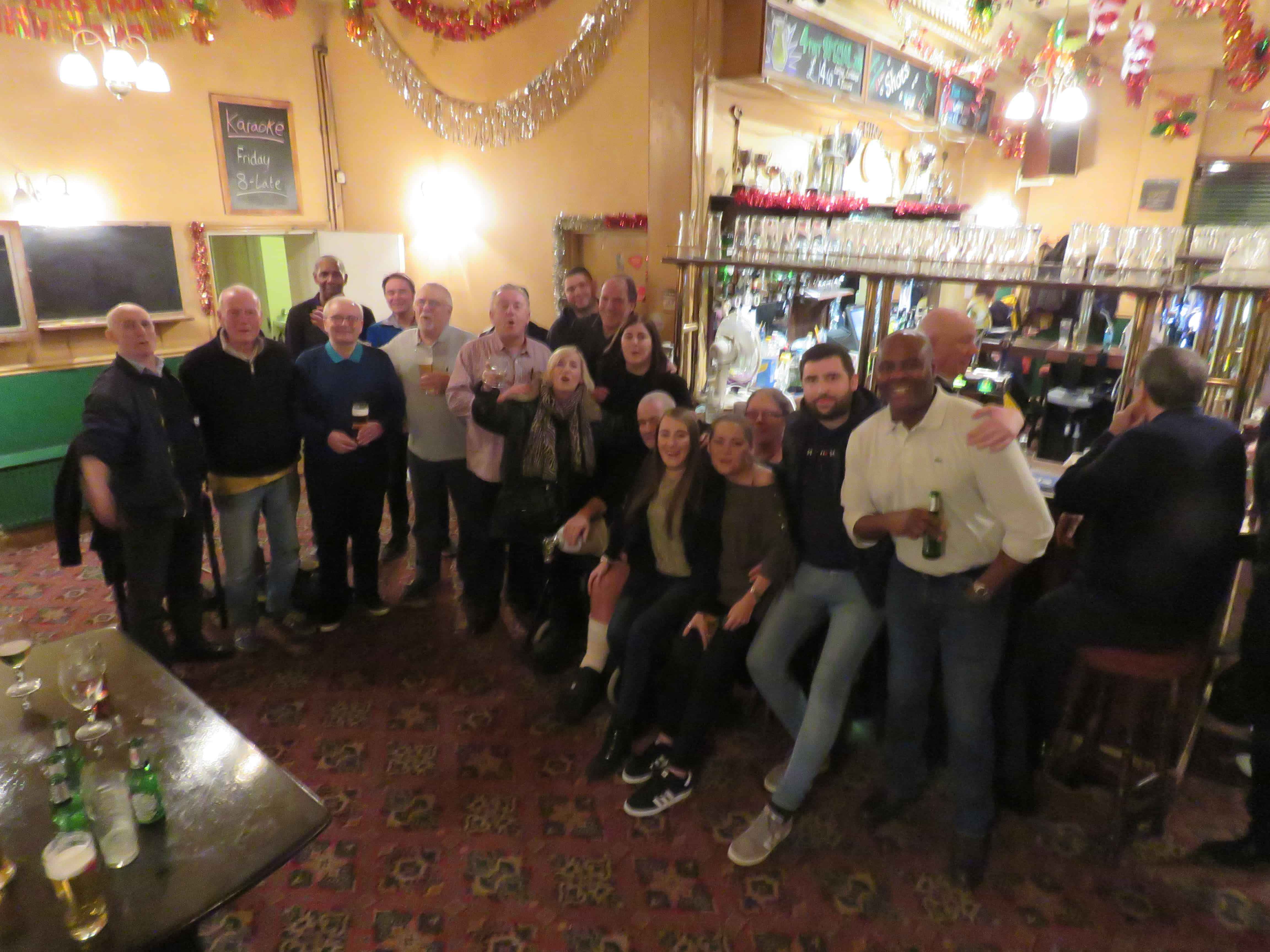 Friends, family and pub regulars on the China Hall's last night after losing a battle to stay open in January which left Mick and Linda with hefty legal bills