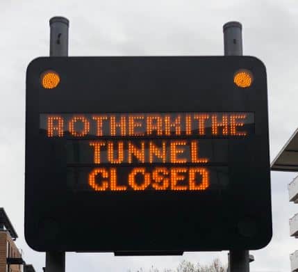 Image: Closed Rotherhithe Tunnel