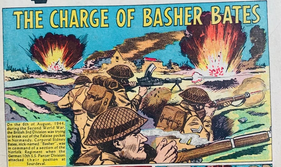 'The Charge of Basher Bates' in The Victor comic, kindly shared by DC Thomson & Co Ltd.