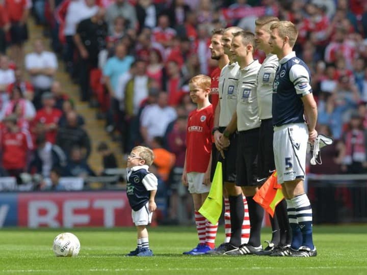 The iconic photo of Harvey Brown as a mascot at Wembley