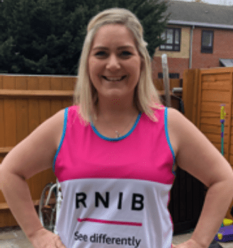 Joanna Ruler, pictured, from Rotherhithe is running her first marathon for the RNIB