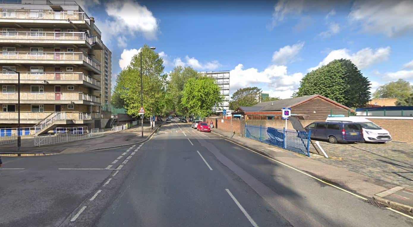 The woman is reportedly in a stable condition and her injuries are not thought to be life-threatening following the collision at the junction of Luxford Street and Rotherhithe New Road (Image: Google Maps)
