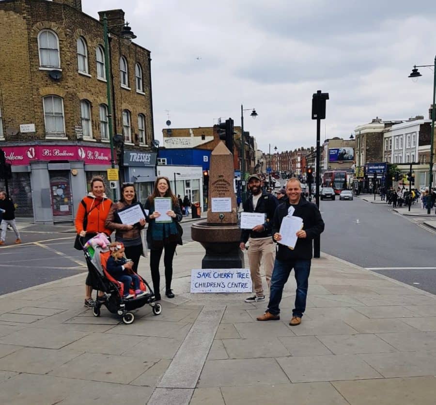 Parents in West Norwood collecting petition signatures (c) Cherry Tree Action Group