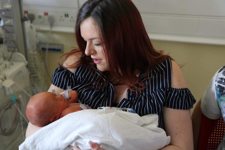 New mum Sherrie with baby Jaxson